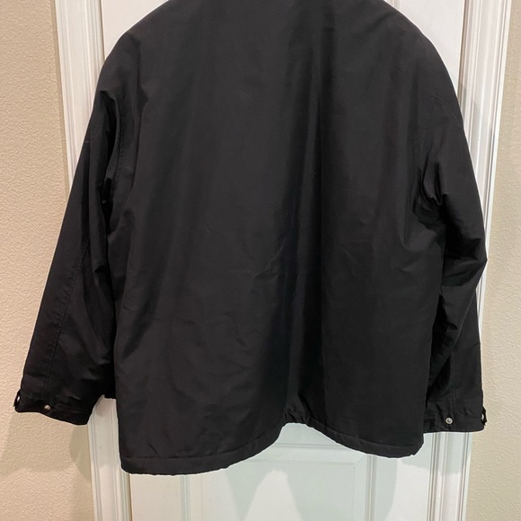 Old Navy mens black coat jacket Sz. XL built-in hood - Picture 2 of 11